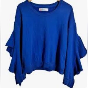 Free People Beach Ruffle Sleeve Sweatshirt Size XS